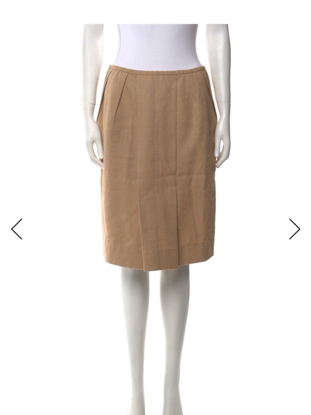 Stella McCartney Tan Knee Length Skirt - Classic Tailored Silhouette